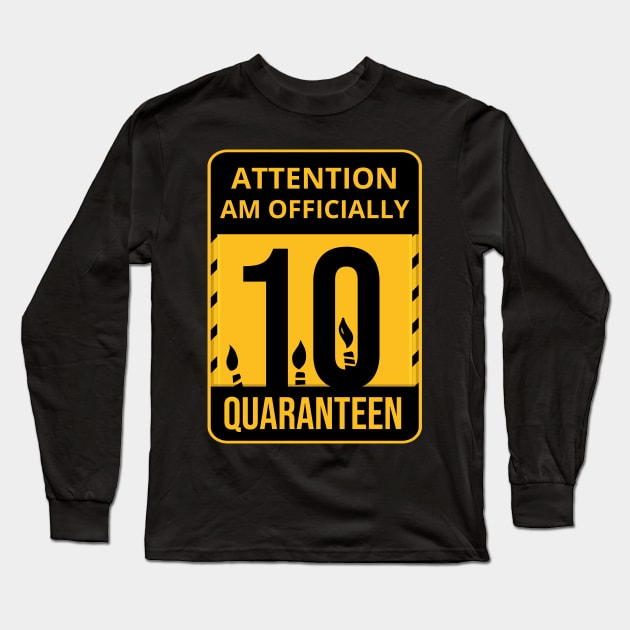 10th Birthday Officially a Quaranteen 10 Years Old Long Sleeve T-Shirt by heidiki.png